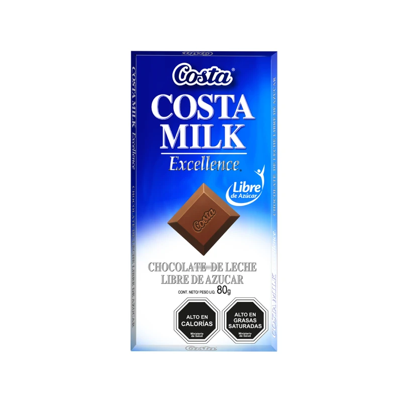 Barra de chocolate Costa ao Leite sem Açúcar 80g — Chile