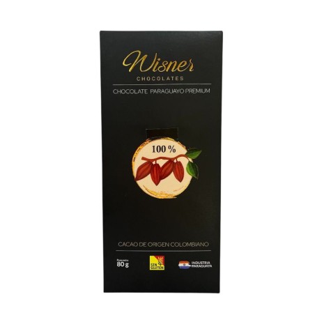 Barra de chocolate TABLETA DE CHOCOLATE PARAGUAYO WISNER 100% CACAO - 80g — Paraguai